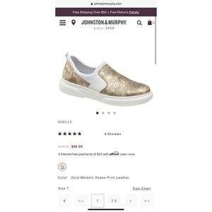 Johnston and Murphy Noelle Sneakers 6 1/2